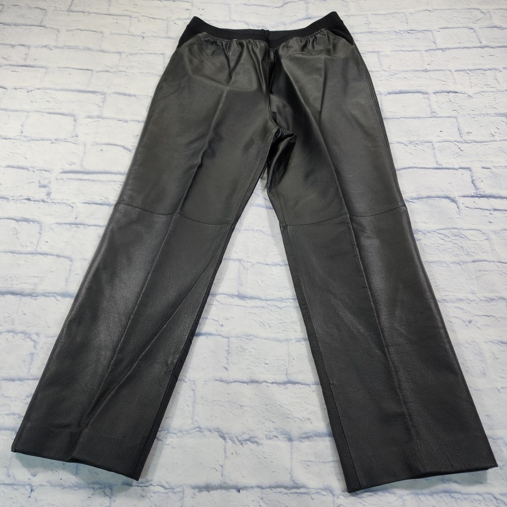 bagatelle Black Faux Leather Ankle Pants